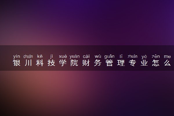 银川科技学院财务管理专业怎么样 录取分数线多少