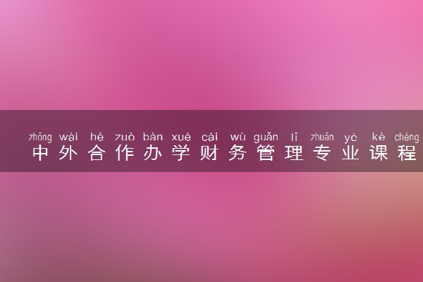 中外合作办学财务管理专业课程有哪些 难学吗