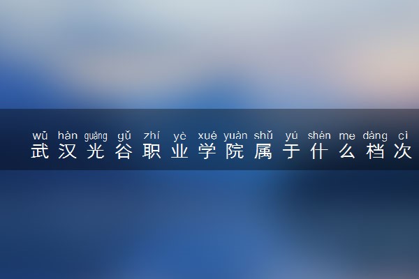 武汉光谷职业学院属于什么档次 学校好不好