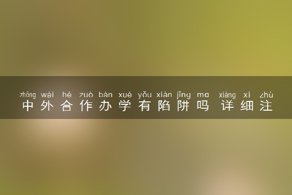 中外合作办学有陷阱吗 详细注意事项