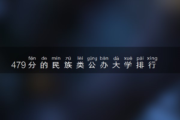 479分的民族类公办大学排行榜（2025考生参考)