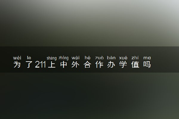 为了211上中外合作办学值吗 优缺点有哪些