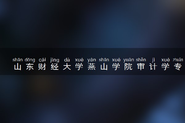 山东财经大学燕山学院审计学专业怎么样 录取分数线多少