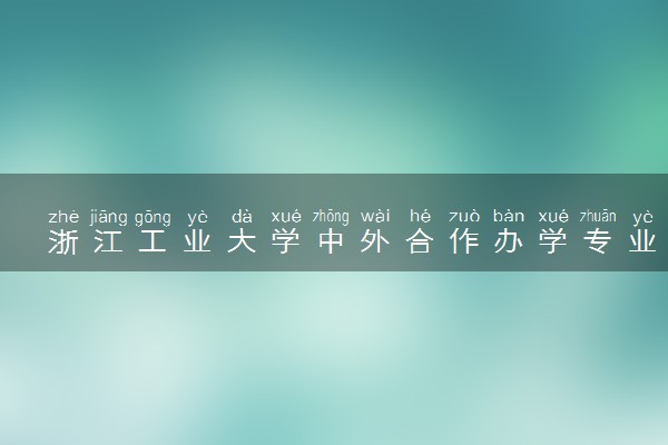 浙江工业大学中外合作办学专业有哪些 好就业吗