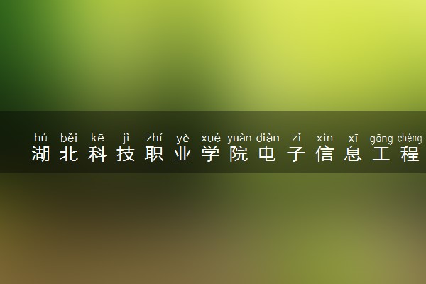 湖北科技职业学院电子信息工程技术专业怎么样 录取分数线多少