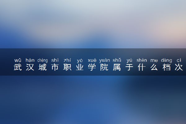武汉城市职业学院属于什么档次 学校好不好