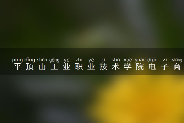 平顶山工业职业技术学院电子商务专业怎么样 录取分数线多少