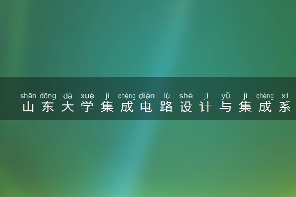 山东大学集成电路设计与集成系统专业怎么样 录取分数线多少