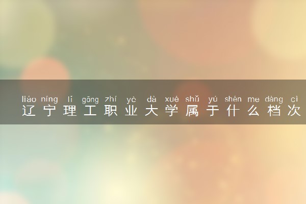 辽宁理工职业大学属于什么档次 学校好不好