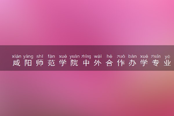 咸阳师范学院中外合作办学专业有哪些 好就业吗