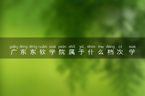 广东东软学院属于什么档次 学校好不好