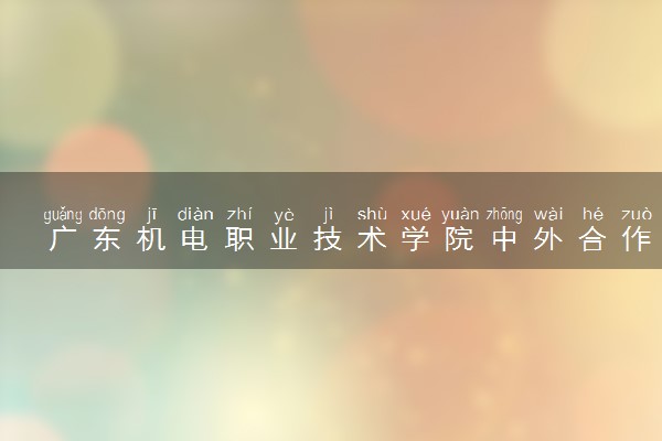 广东机电职业技术学院中外合作办学专业有哪些 好就业吗