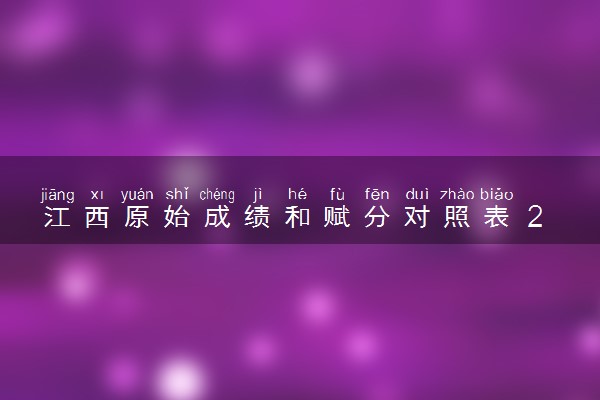 江西原始成绩和赋分对照表 2025新高考赋分计算公式