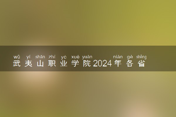 武夷山职业学院2024年各省录取分数线 多少分能考上