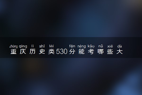 重庆历史类530分能考哪些大学 2025考生稳上的大学名单