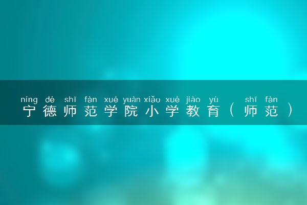 宁德师范学院小学教育（师范）专业怎么样 录取分数线多少