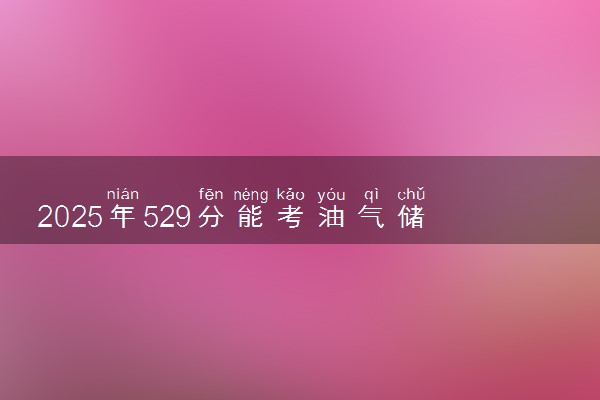 2025年529分能考油气储运工程专业吗 529分油气储运工程专业大学推荐