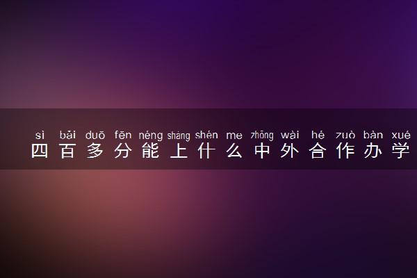 四百多分能上什么中外合作办学 有必要读吗