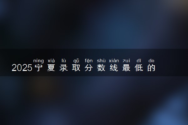 2025宁夏录取分数线最低的公办本科大学有哪些