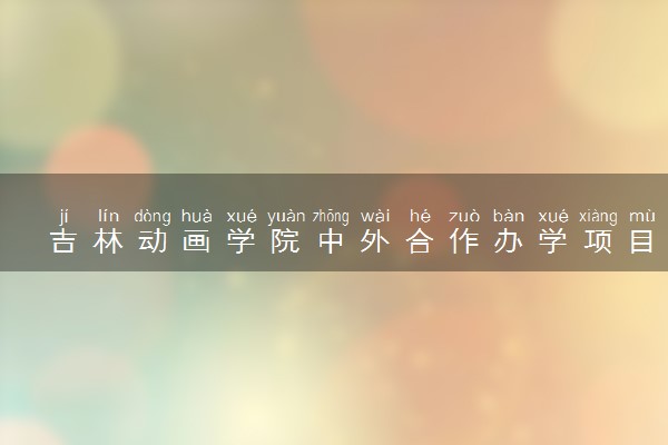吉林动画学院中外合作办学项目有哪些 要出国吗