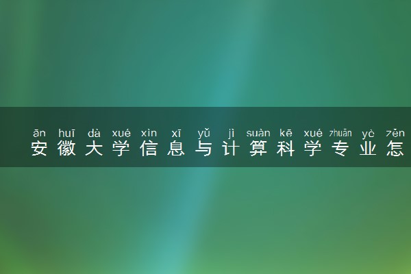 安徽大学信息与计算科学专业怎么样 录取分数线多少