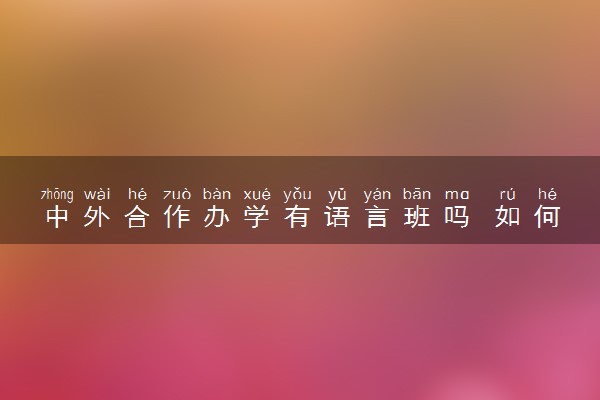 中外合作办学有语言班吗 如何申请