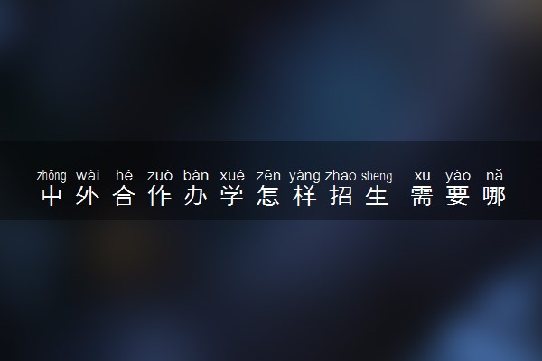 中外合作办学怎样招生 需要哪些条件