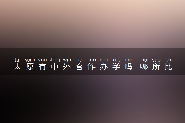太原有中外合作办学吗 哪所比较好