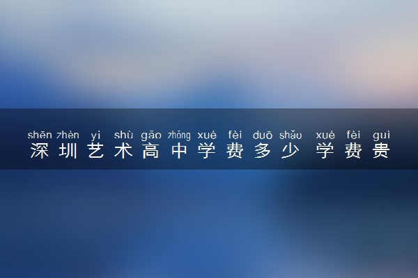 深圳艺术高中学费多少 学费贵不贵