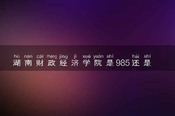 湖南财政经济学院是985还是211 含金量怎么样
