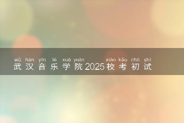 武汉音乐学院2025校考初试合格线公布 各专业分数线汇总