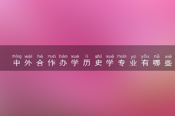 中外合作办学历史学专业有哪些大学 就业前景怎么样