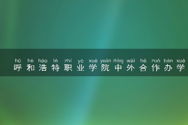 呼和浩特职业学院中外合作办学学费多少钱 各专业收费标准