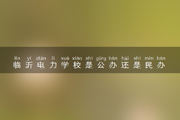 临沂电力学校是公办还是民办