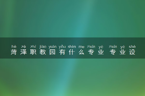 菏泽职教园有什么专业 专业设置怎么样