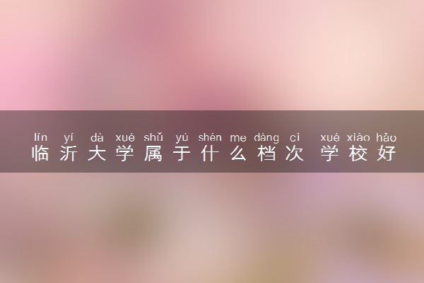 临沂大学属于什么档次 学校好不好