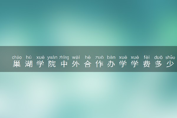 巢湖学院中外合作办学学费多少 住宿费多少