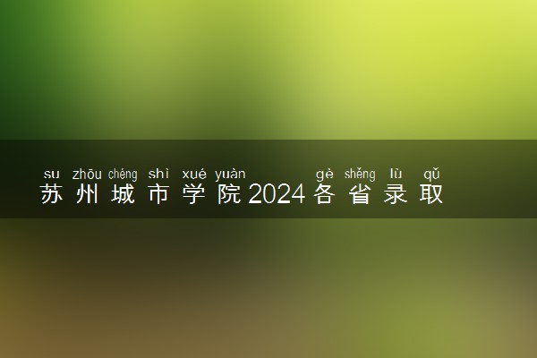 苏州城市学院2024各省录取分数线及最低位次是多少