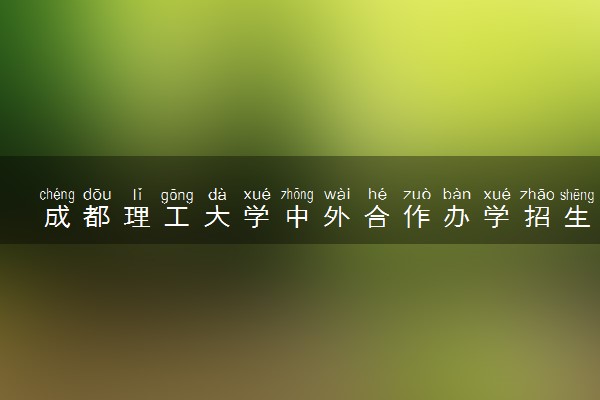 成都理工大学中外合作办学招生简章及专业计划（2025参考）