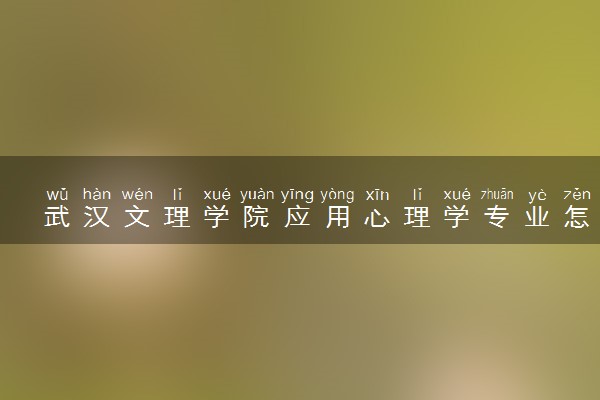 武汉文理学院应用心理学专业怎么样 录取分数线多少