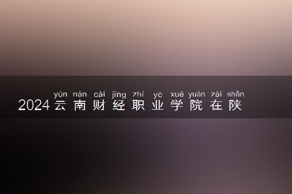 2024云南财经职业学院在陕西录取分数线 各专业分数及位次