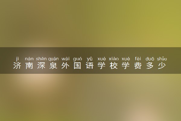 济南深泉外国语学校学费多少