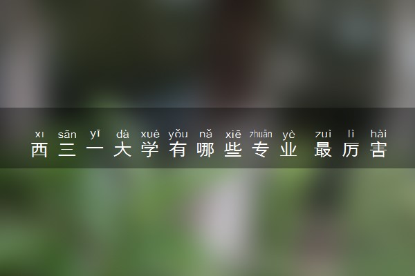 西三一大学有哪些专业 最厉害三个专业是什么
