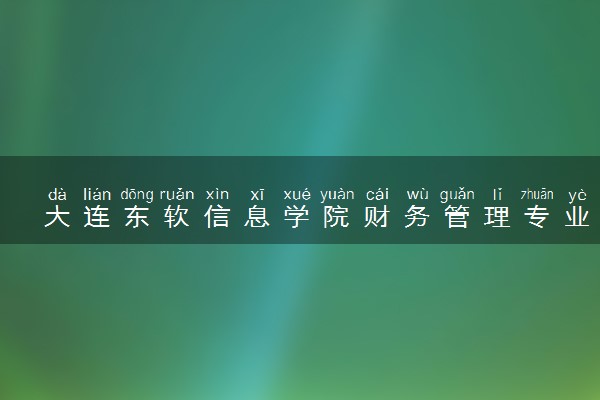 大连东软信息学院财务管理专业怎么样 录取分数线多少