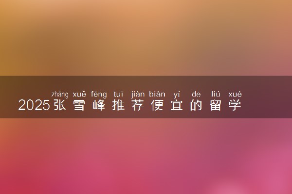 2025张雪峰推荐便宜的留学国际本科怎么上