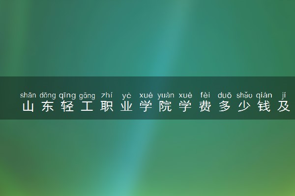 山东轻工职业学院学费多少钱及各专业收费标准