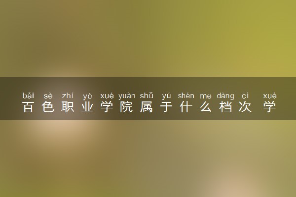 百色职业学院属于什么档次 学校好不好