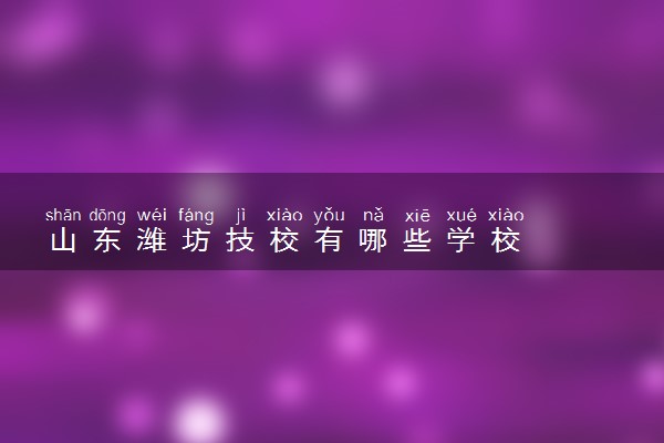 山东潍坊技校有哪些学校