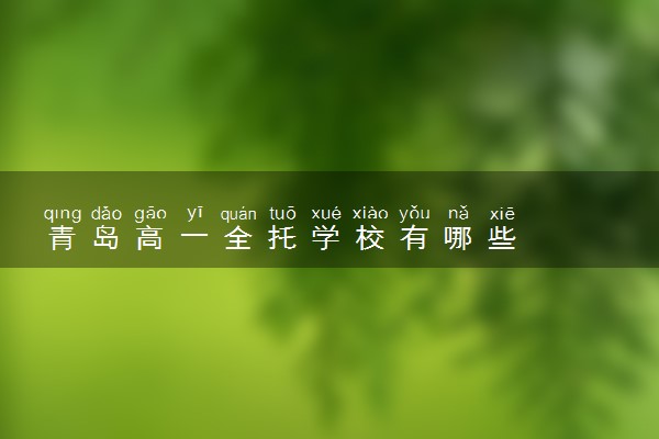 青岛高一全托学校有哪些