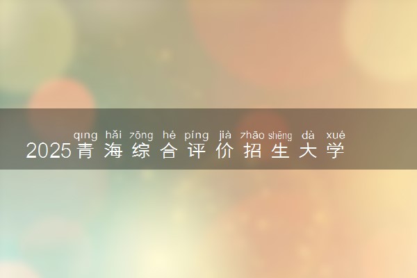 2025青海综合评价招生大学名单 有哪些专业